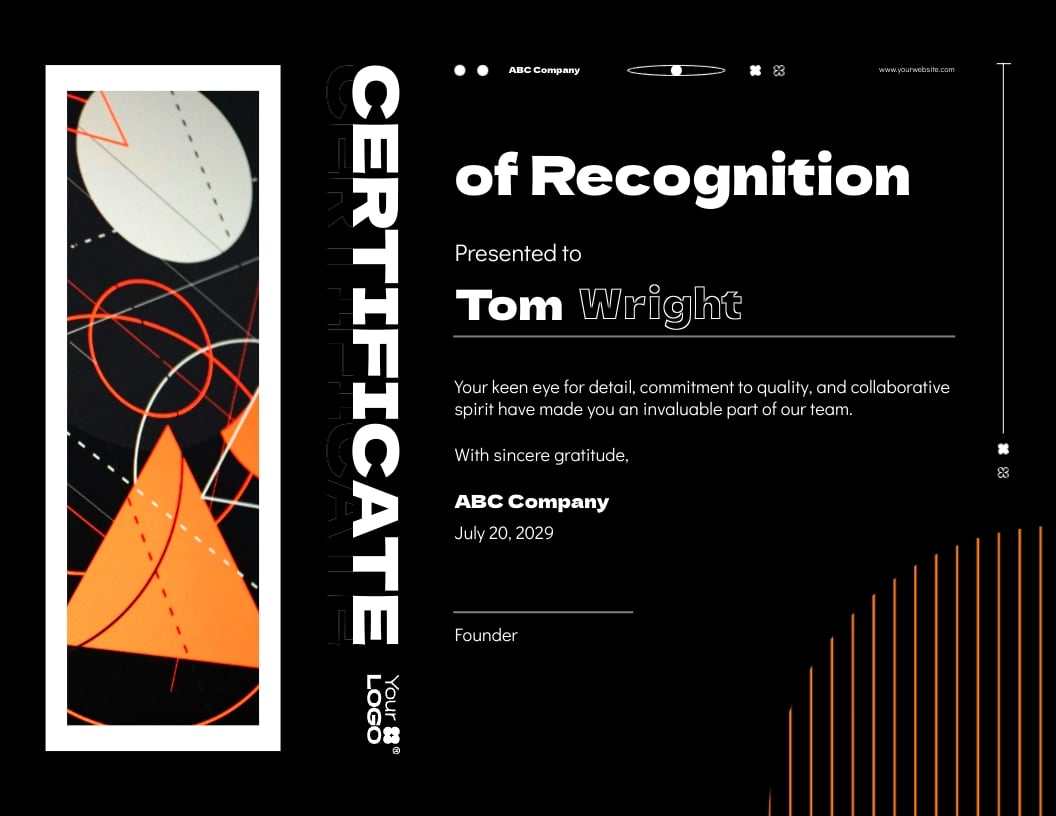 Graphic Designer Employee Recognition Certificate Template