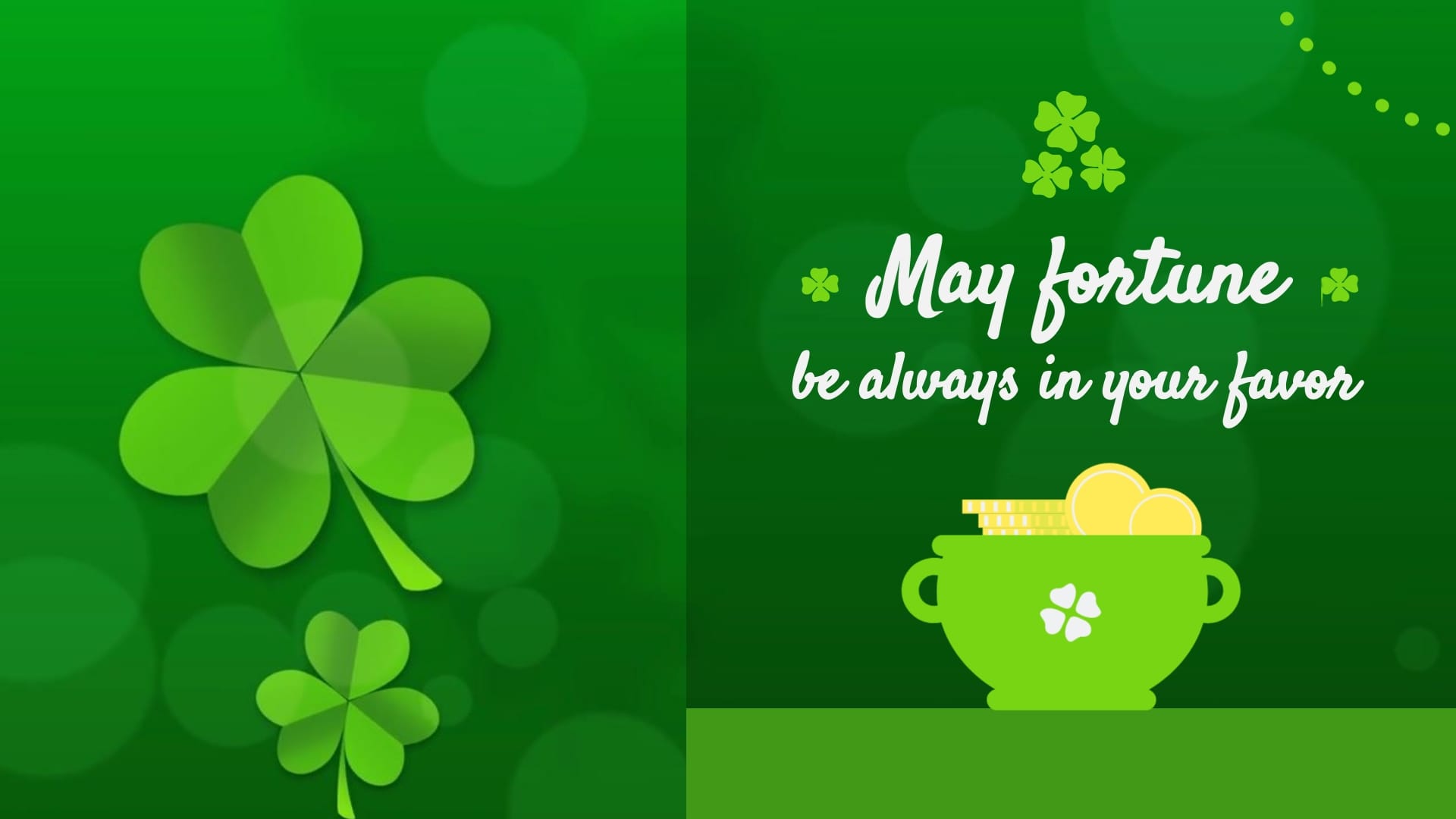 Green St Patricks Day Greeting Card Template