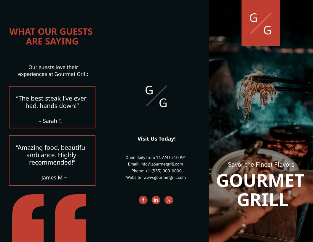 Grill Restaurant Brochure Template