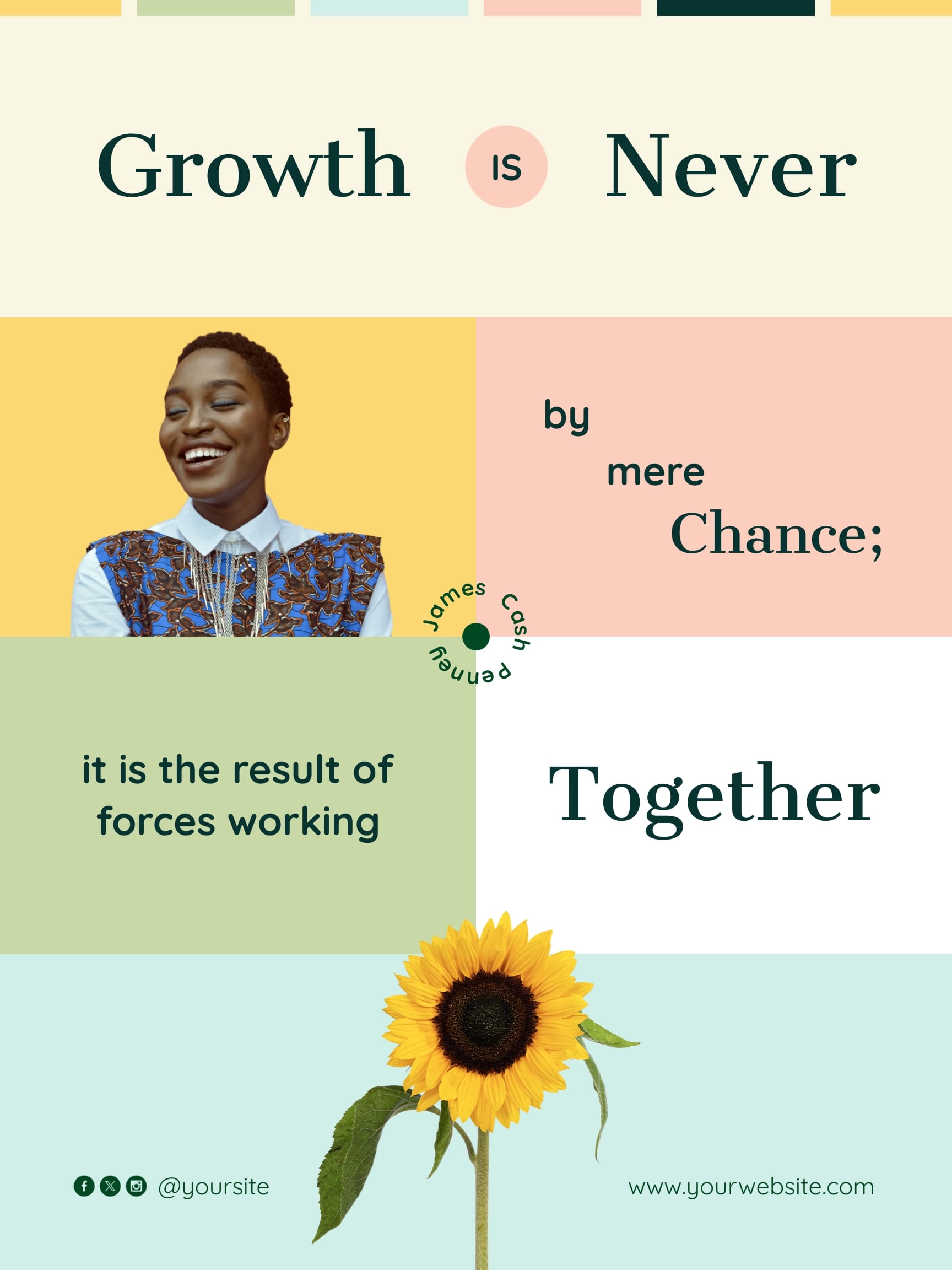 Growth Inspirational Quote Poster Template