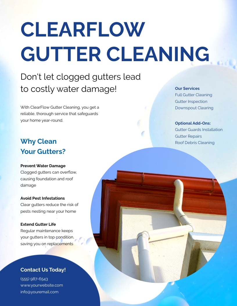 Gutter Cleaning Flyer Template