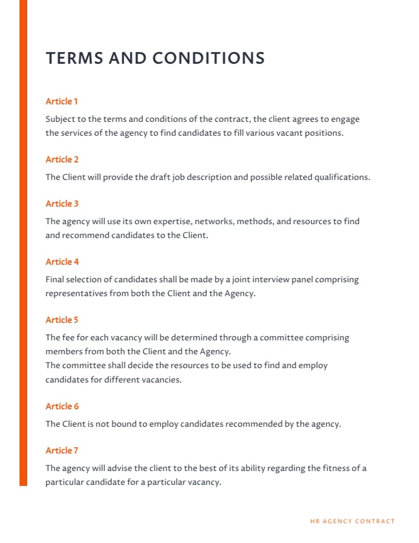 HR Agency Contract Template - Slide 2 HR Agency Contract Template - Slide 2