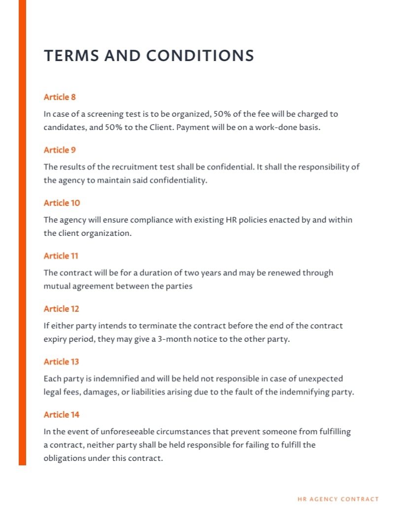 HR Agency Contract Template - Slide 3 HR Agency Contract Template - Slide 3