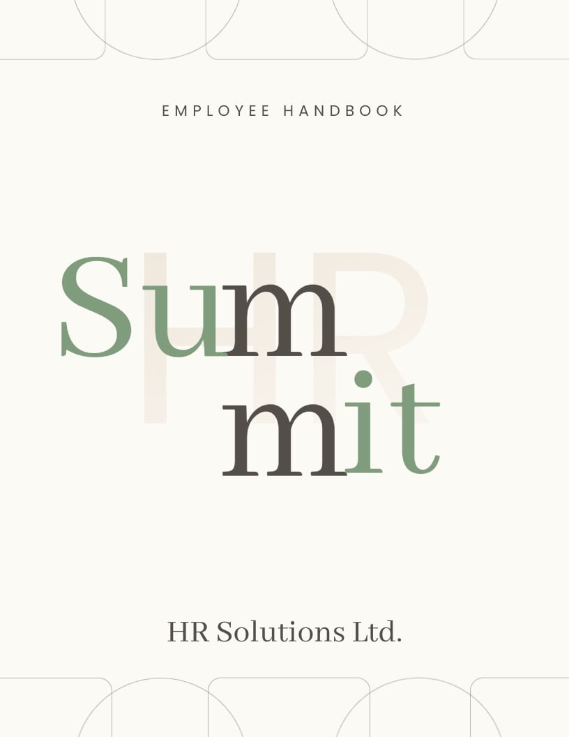 HR Consulting Employee Handbook Design Template