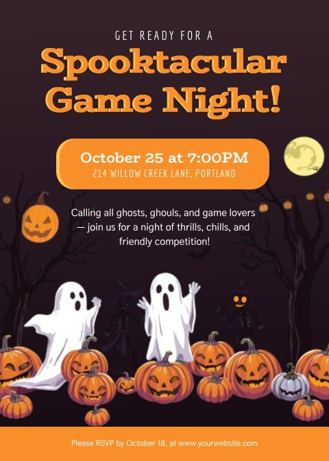 Halloween Game Night Invitation Template