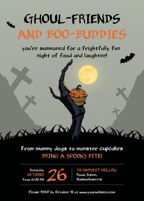 Halloween Potluck Invitation Template