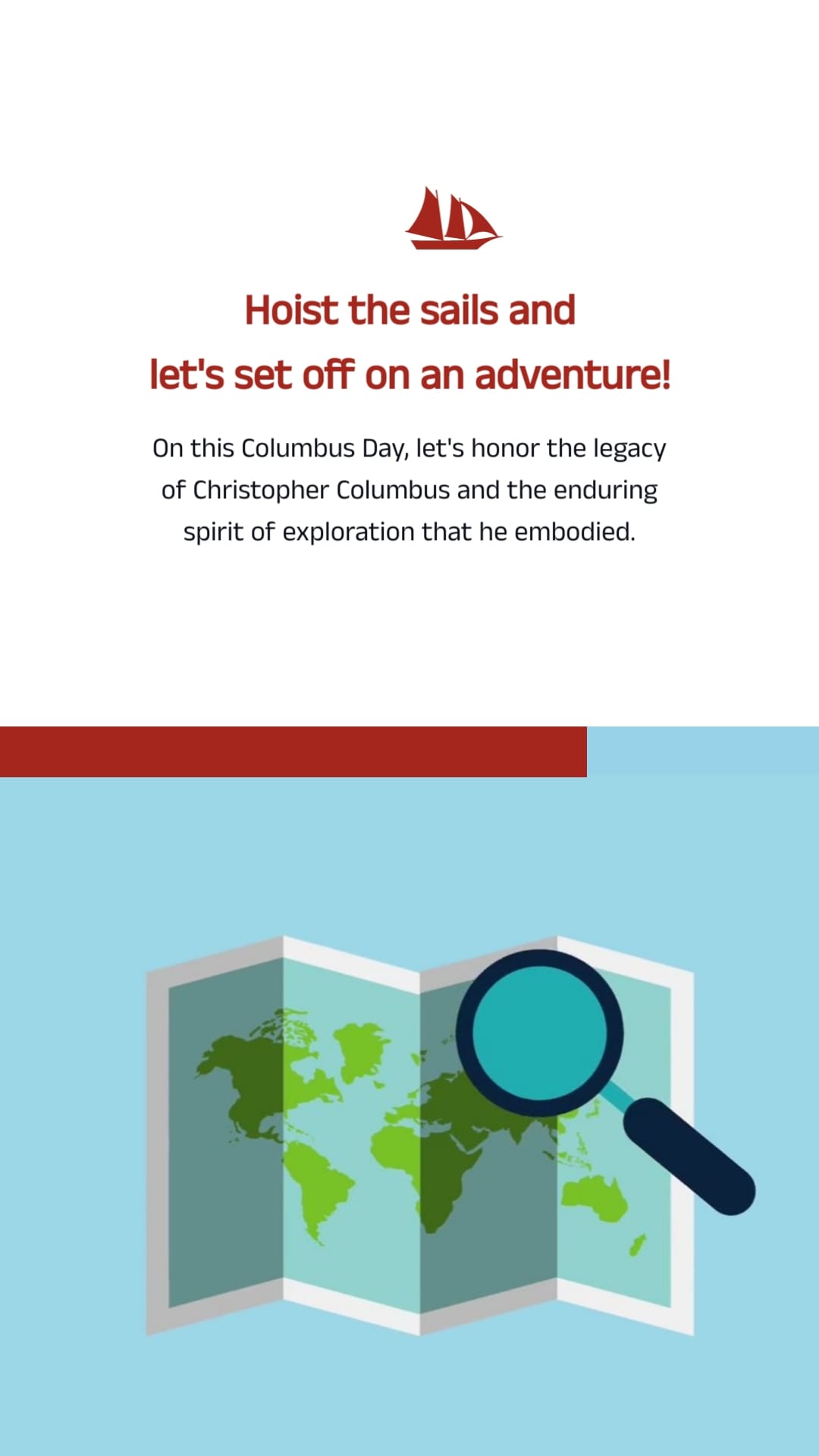 Happy Columbus Day Greeting Card Vertical Template