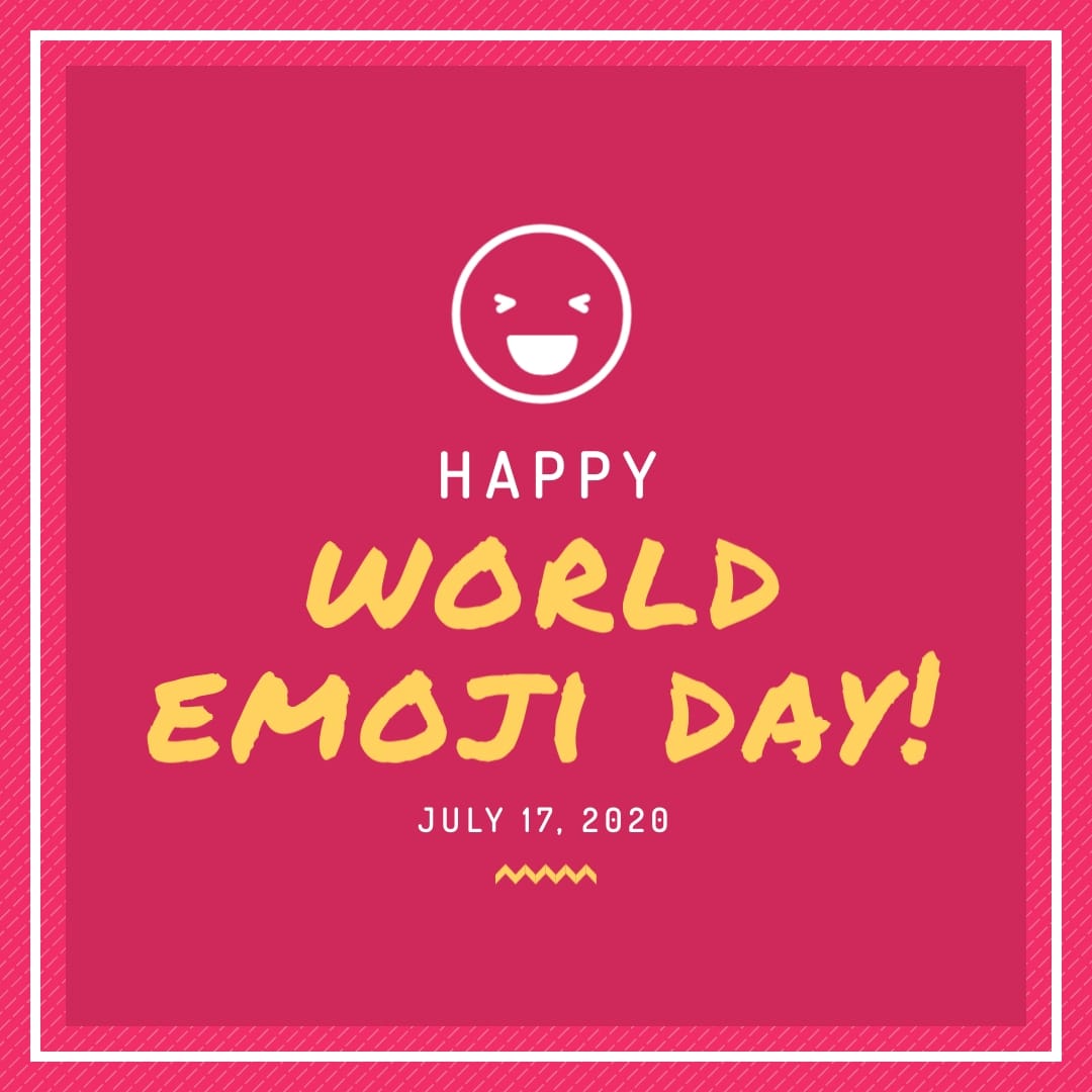 Happy Emoji Day Magenta Animated Square Template