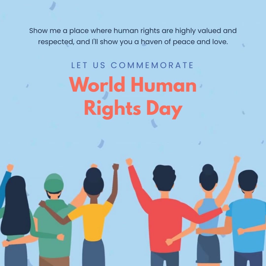 Happy Human Rights Day Greeting Card Square Template