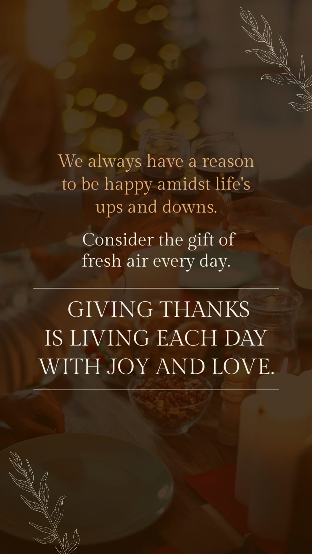 Happy Mindset Thanksgiving Greeting Card Vertical Template