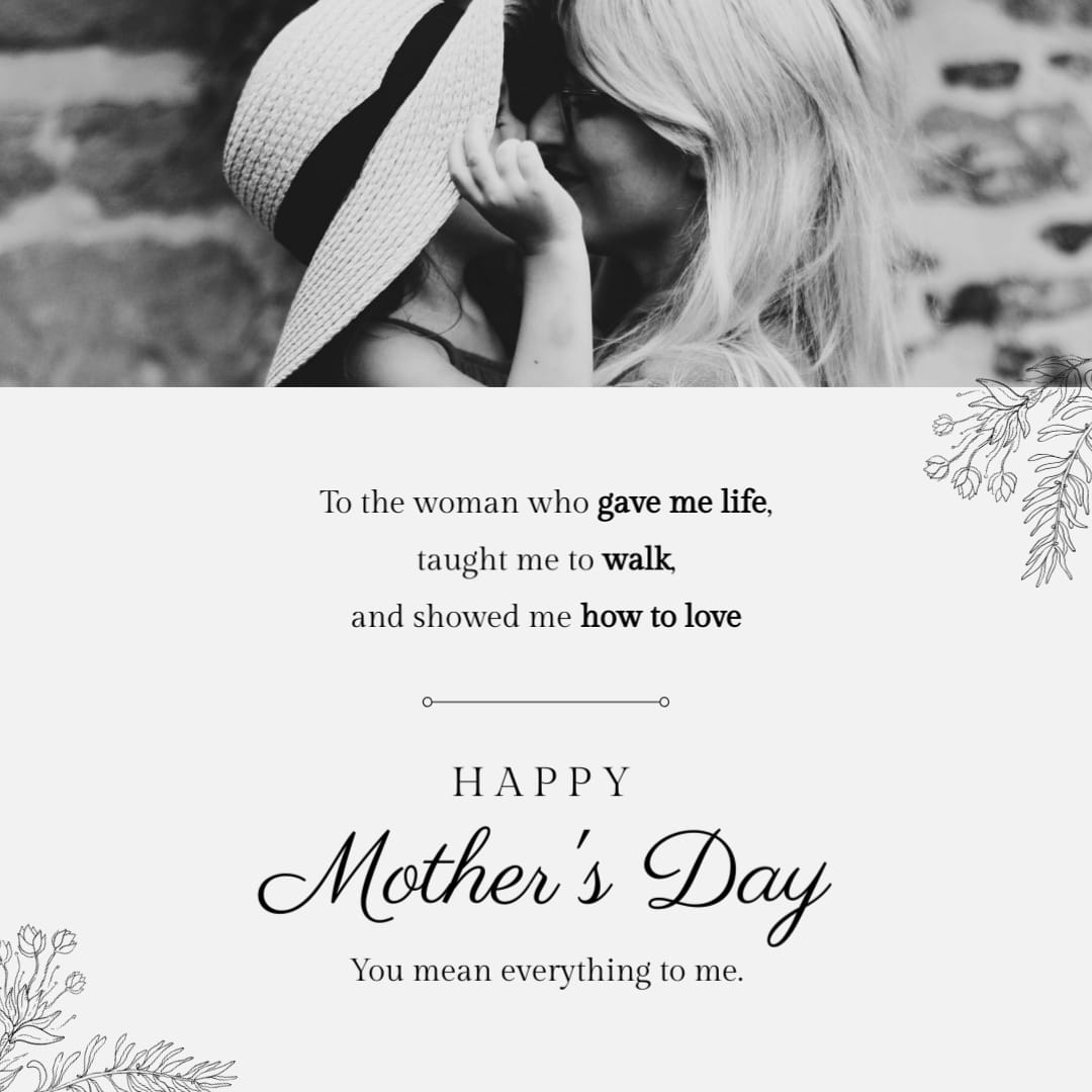 Happy Mothers Day Greeting Card Square Template