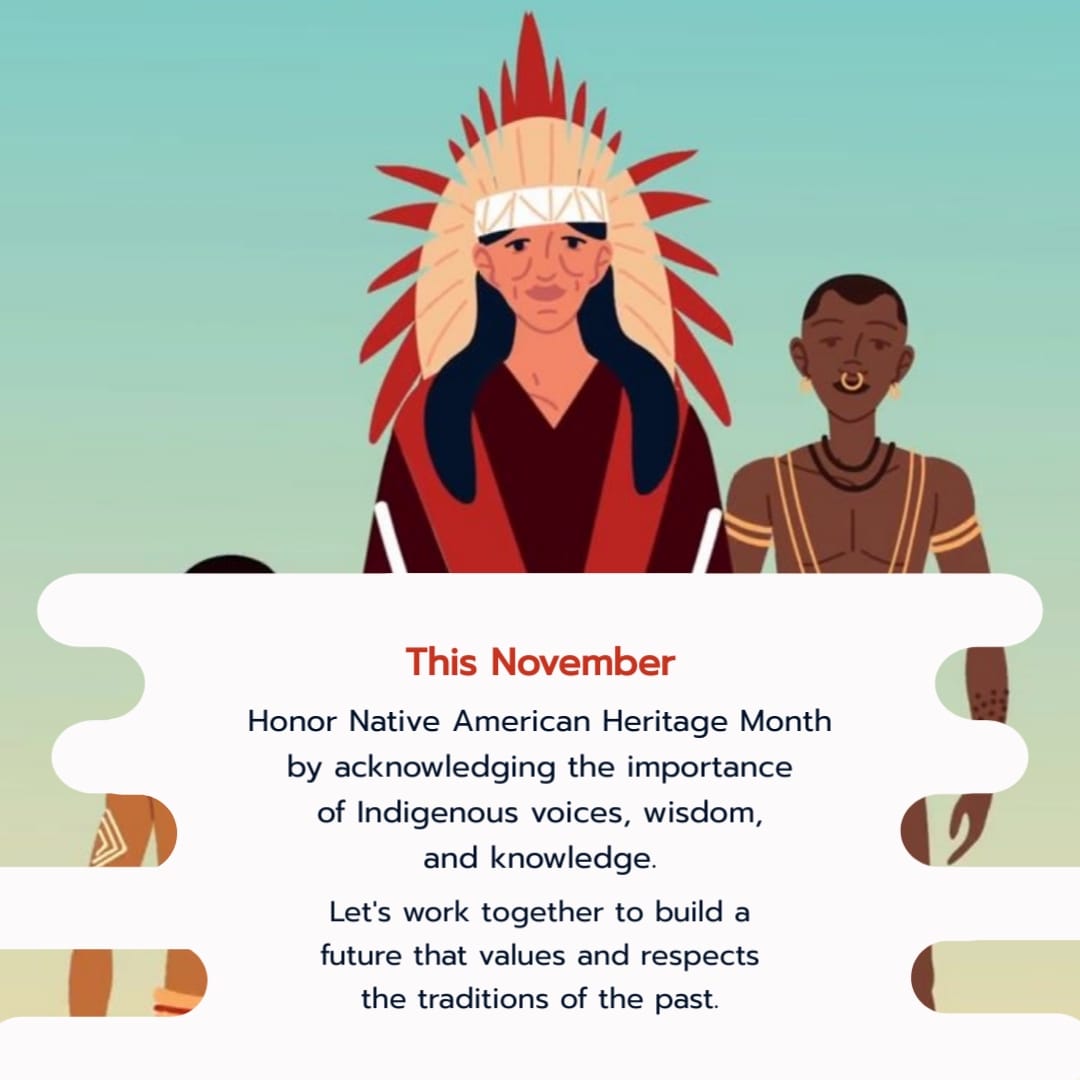 Happy National Native American Heritage Greeting Card Square Template