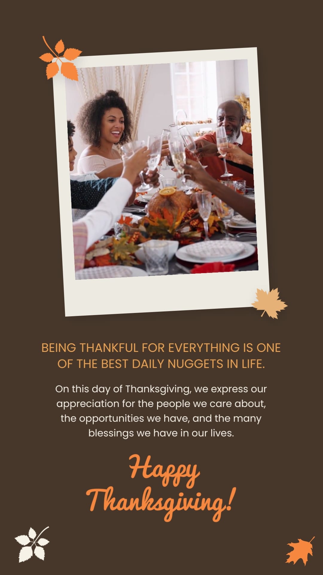 Happy Thanksgiving Day Greeting Card Vertical Template