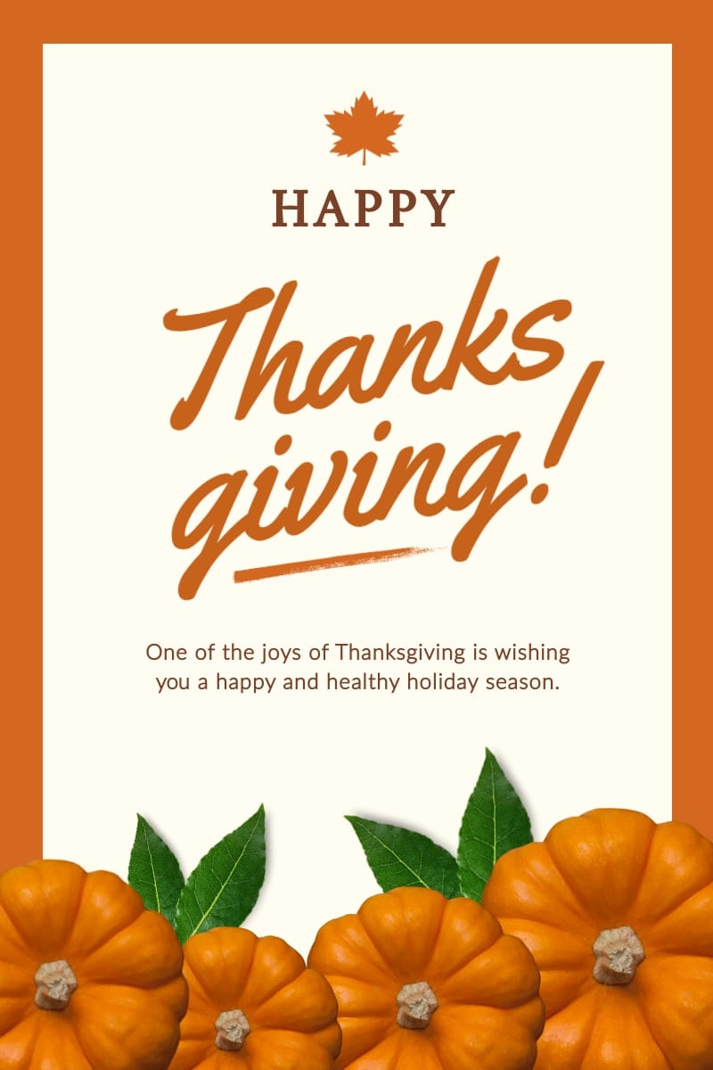 Happy Thanksgiving Wish Blog Graphic Large Template
