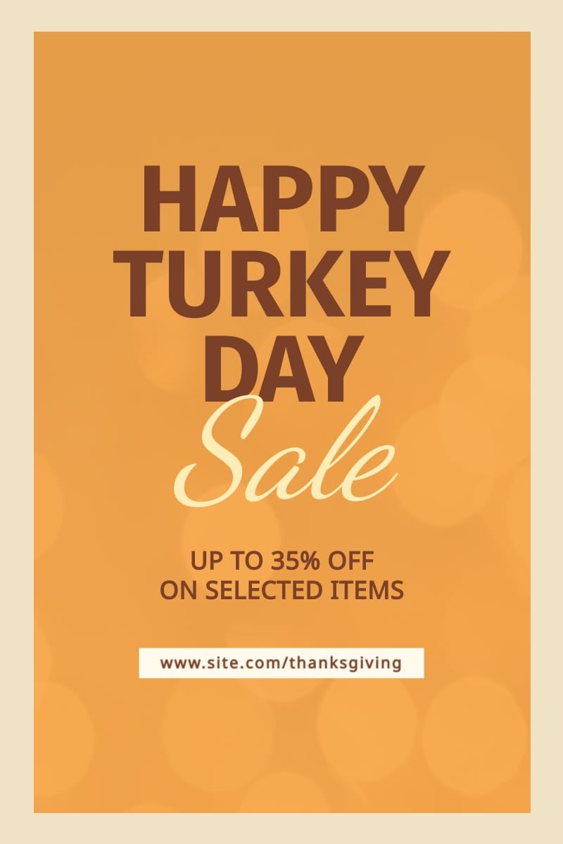 Happy Turkey Day Sale Blog Graphic Large Template