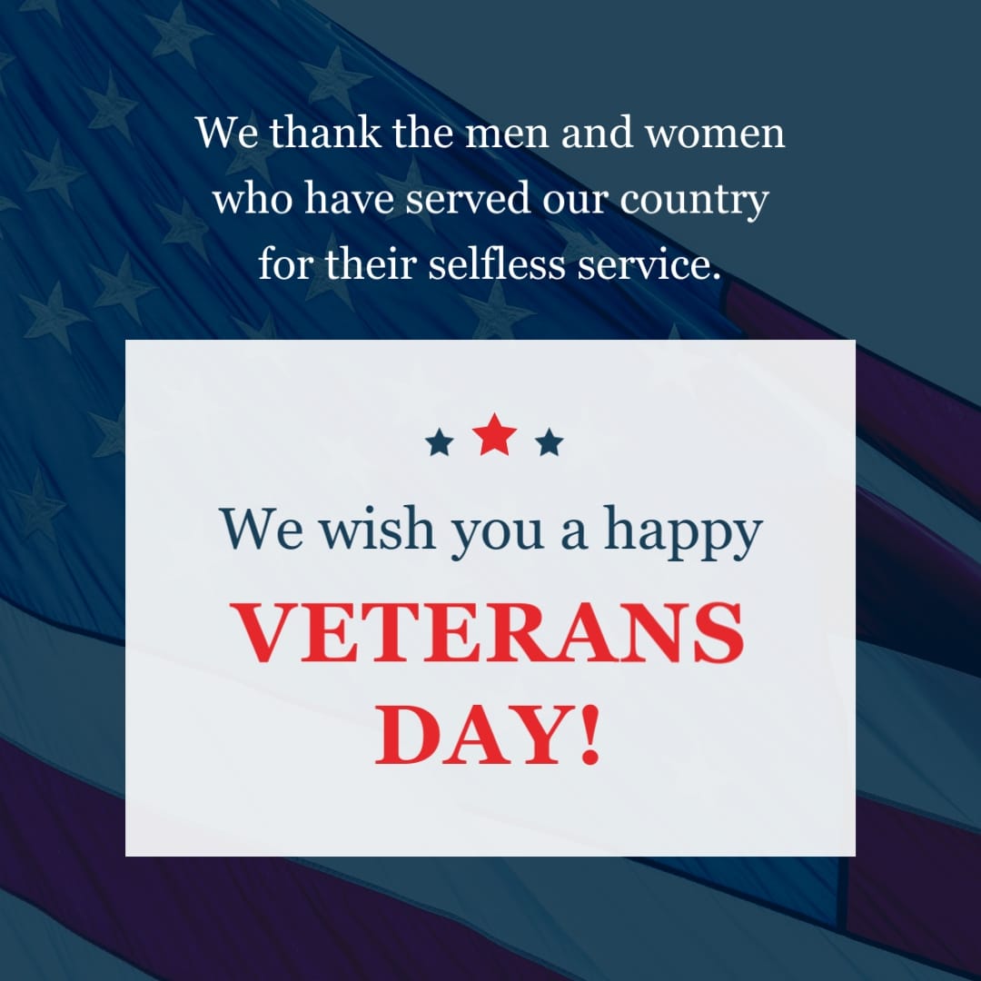 Happy Veterans Day Greeting Card Square Template