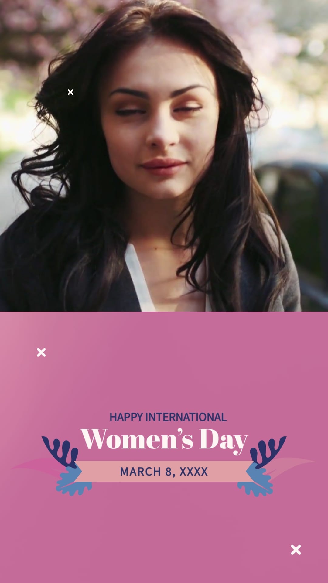 Happy Womens Day Greeting Card Vertical Template