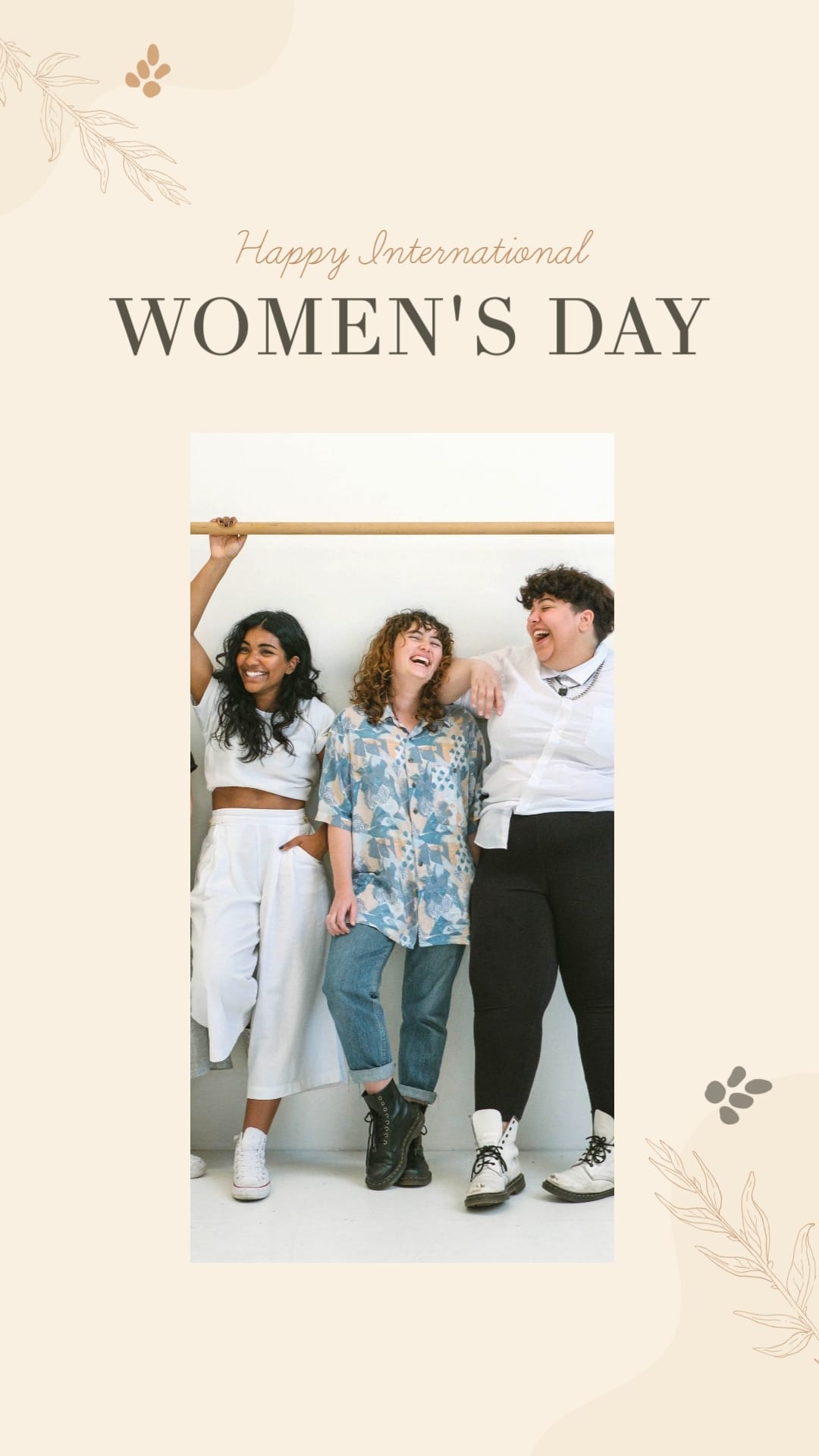 Happy Womens Day Postcard Vertical Template