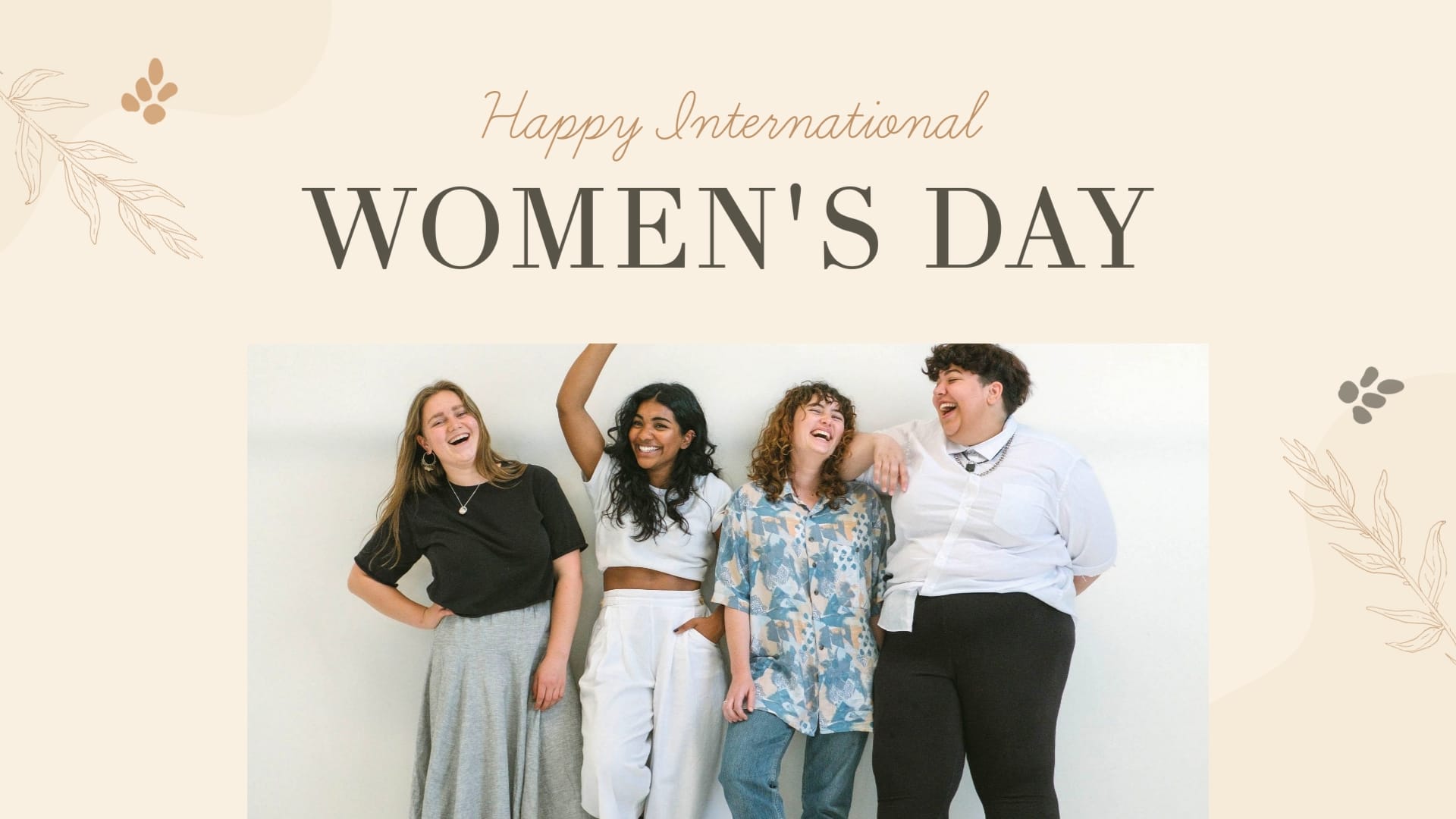 Happy Womens Day Postcard Template