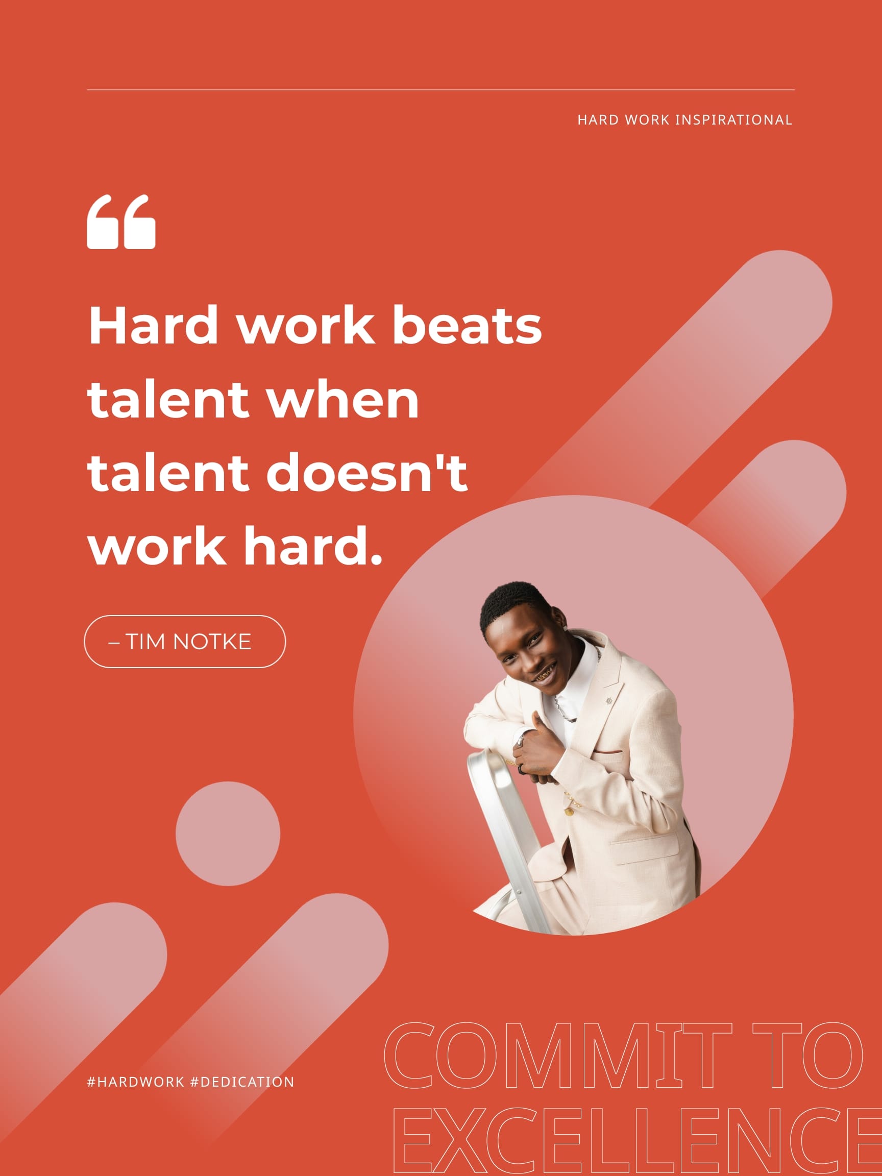Hard Work Inspirational Quote Poster Template