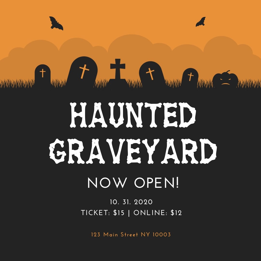 Haunted Graveyard Blog Graphic Medium Template