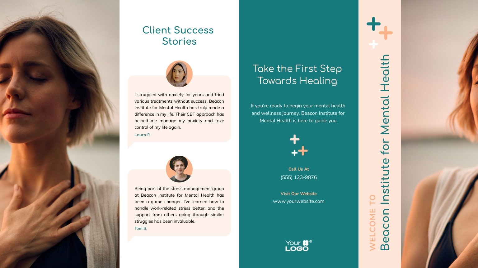 Health Double Gate Fold Brochure Template