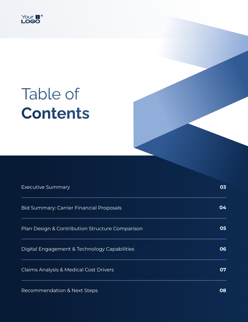 Health Insurance RFP Report Template | Visme