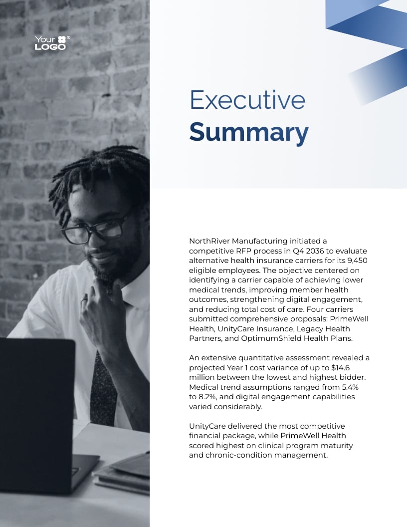 Health Insurance RFP Report Template | Visme