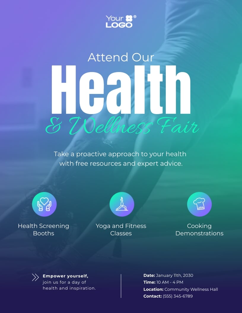 Health and Wellness Fair Flyer Template