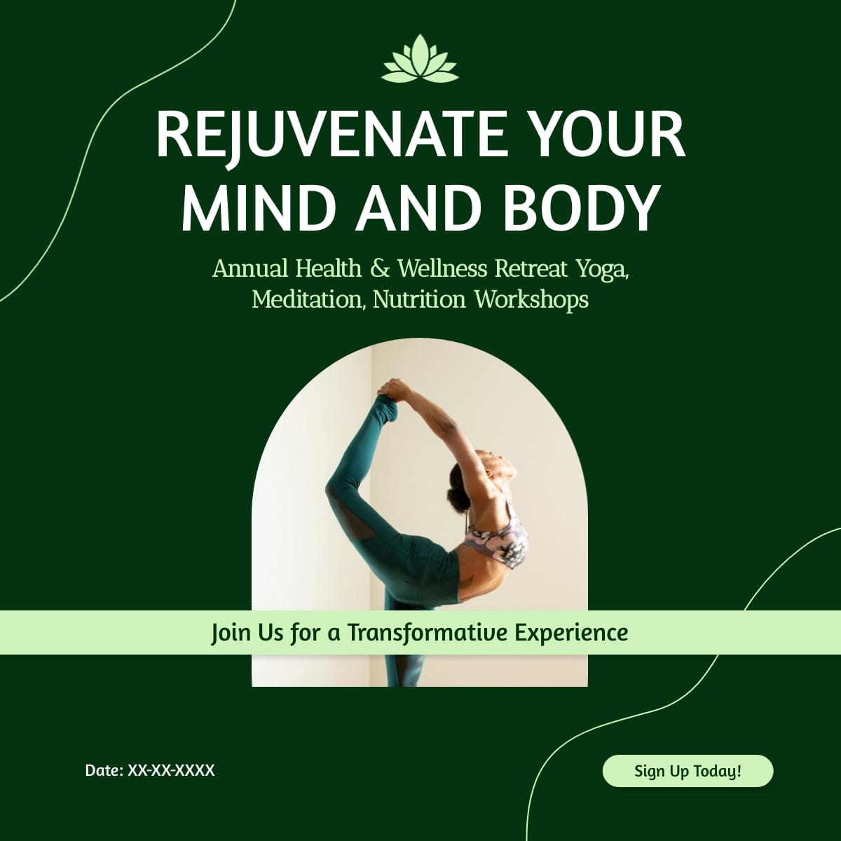 Health and Wellness Retreat LinkedIn Post Template