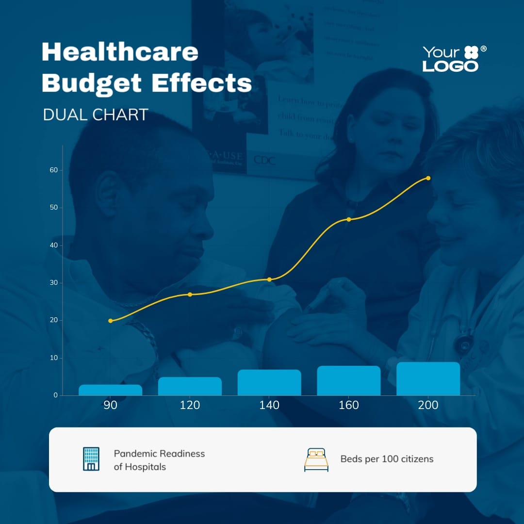 Healthcare Budget Effects Dual Chart Square Template