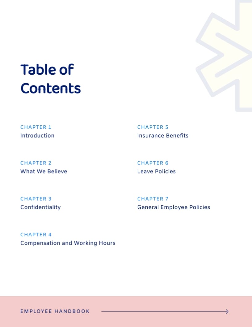 Healthcare Employee Handbook Template Visme