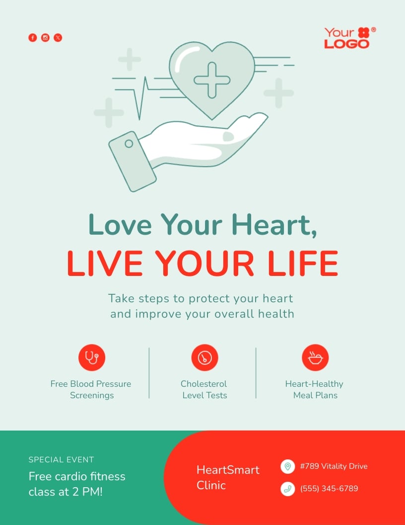 Heart Health Flyer Template