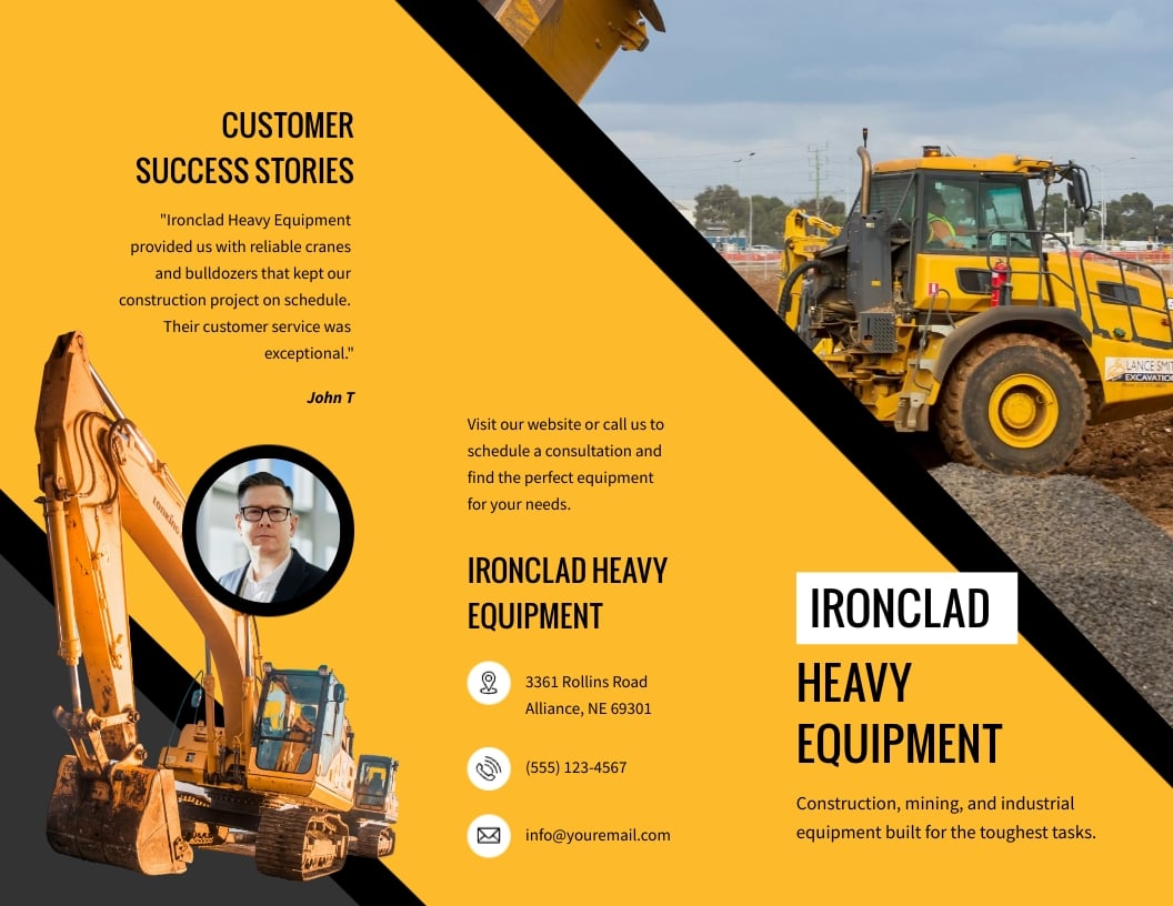 Heavy Equipment Brochure Template