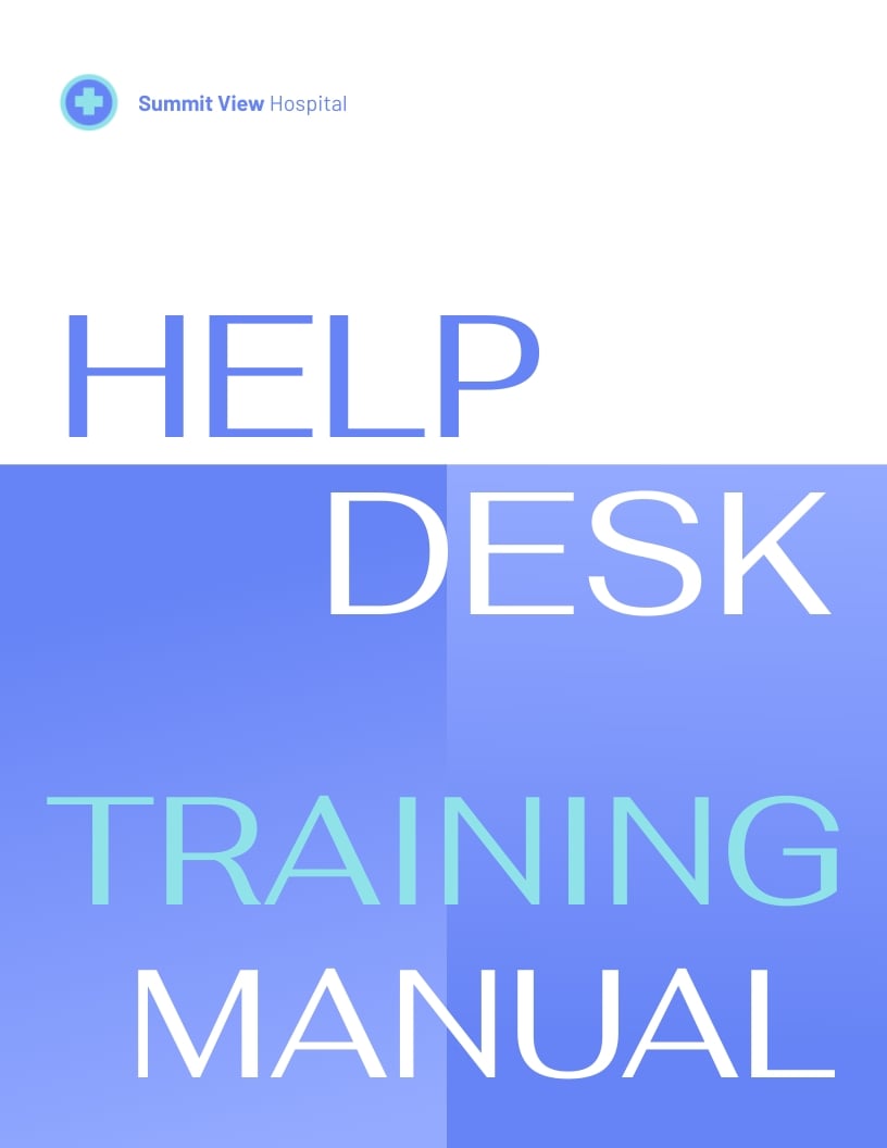 Help Desk Training Manual Template