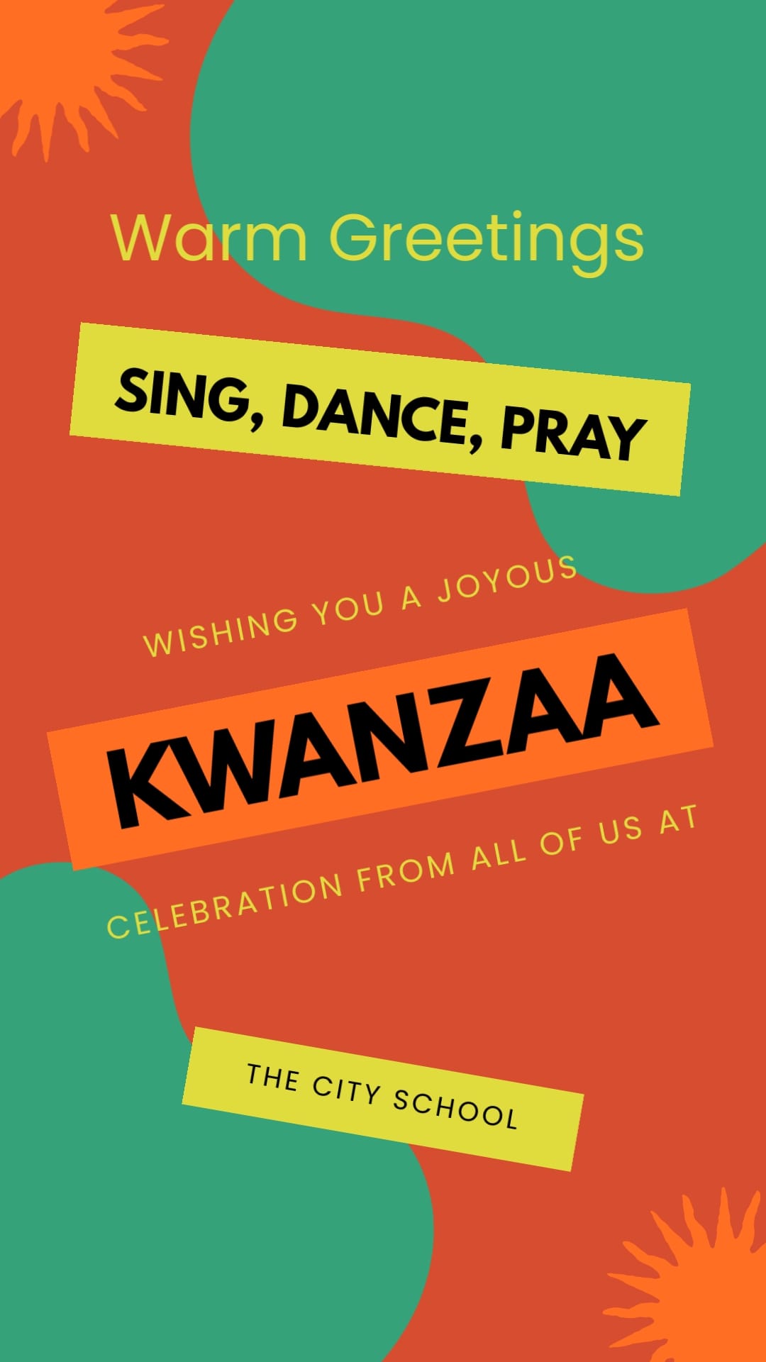High School Kwanzaa Greeting Card Vertical Template