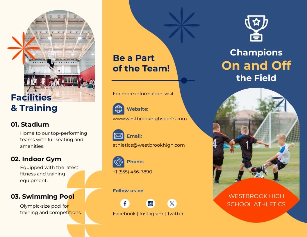 High School Sports Program Trifold Brochure Template
