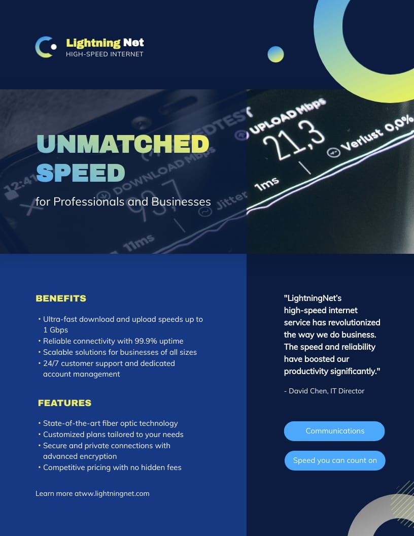 High-Speed Internet Service Sell Sheet Template
