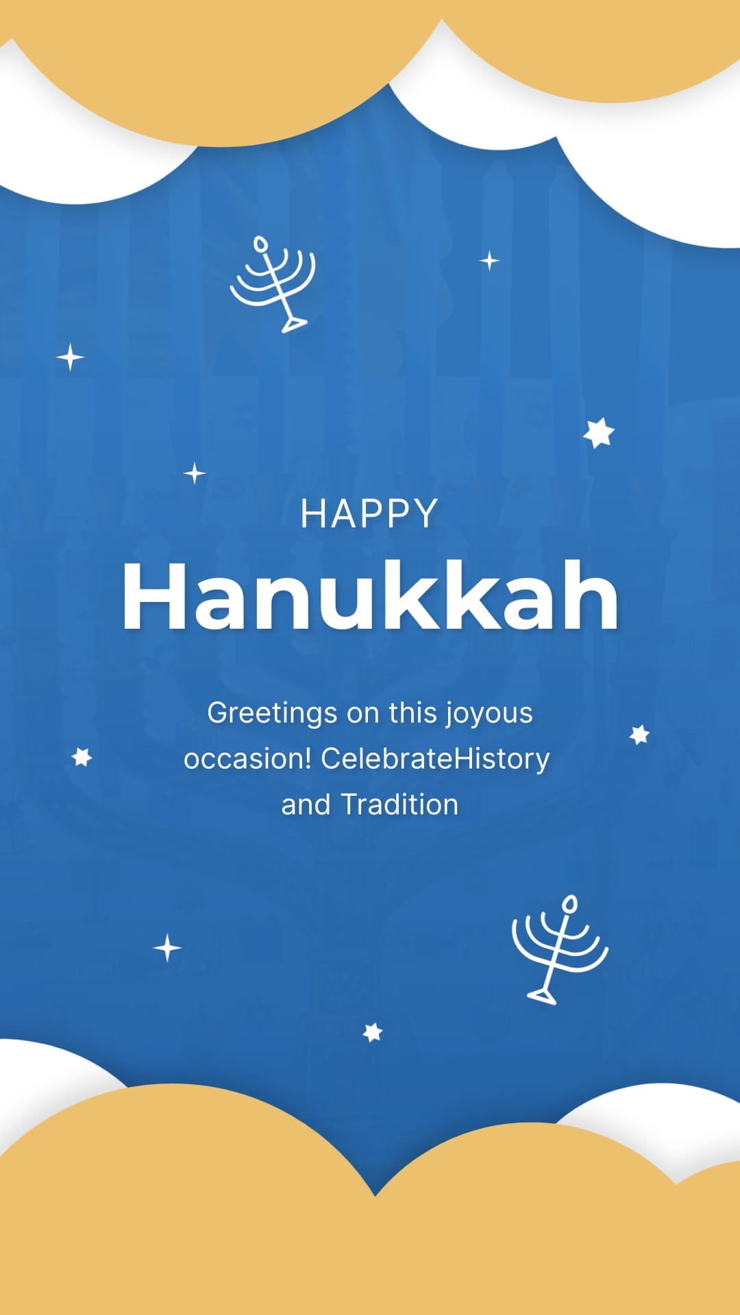 Historic Hanukkah Greeting Card Vertical Template