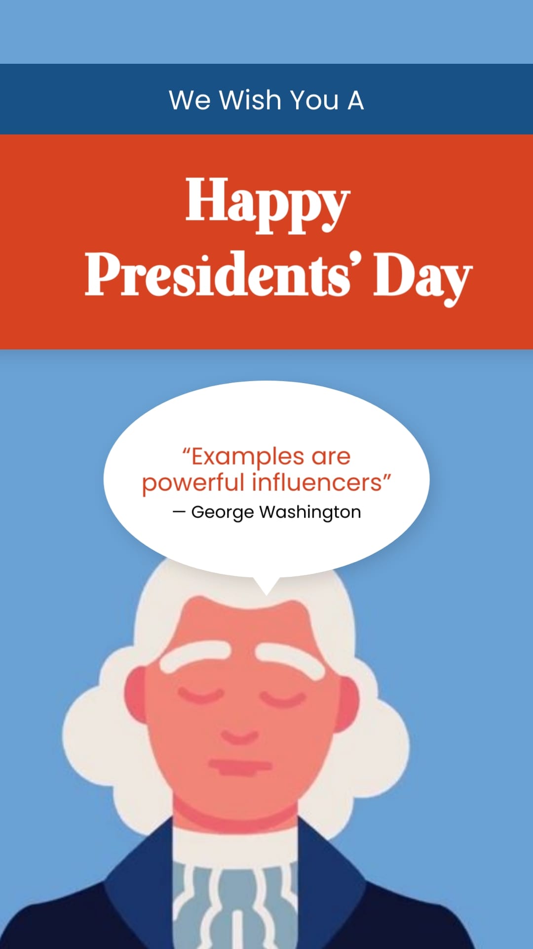 Historic Presidents Day Greeting Card Vertical Template