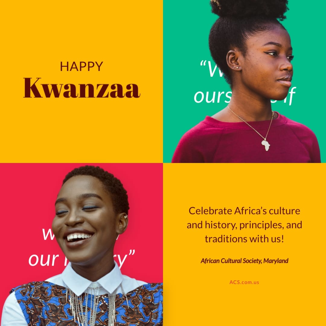 Historical Kwanzaa Greeting Card Square Template