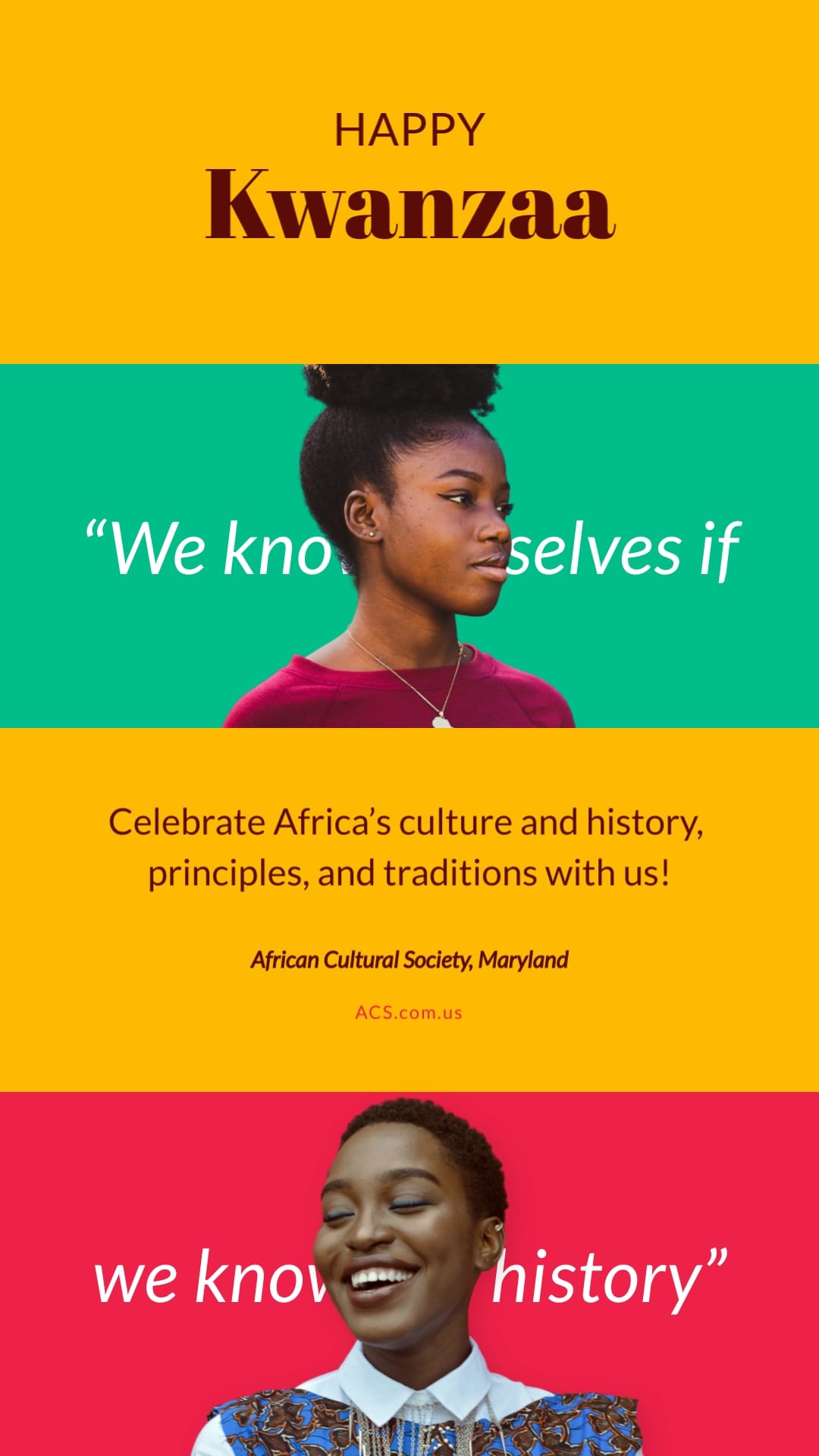 Historical Kwanzaa Greeting Card Vertical Template
