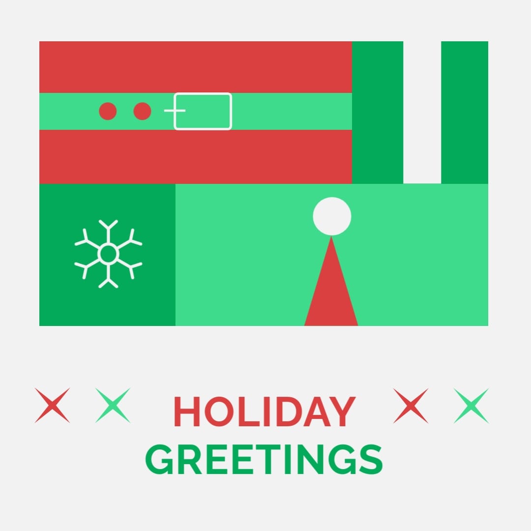 Holiday Greetings Gift Card Animated Social Graphic Square Template