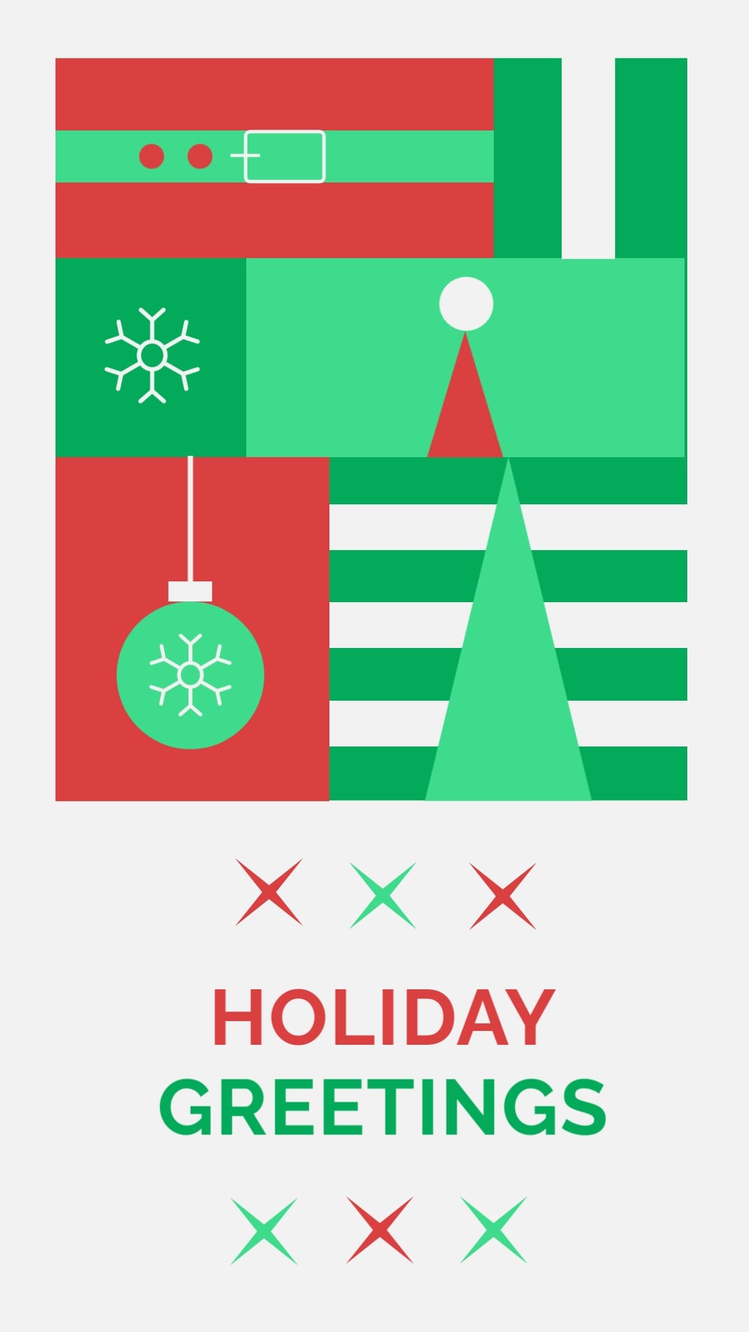 Holiday Greetings Gift Card Animated Social Graphic Vertical Template
