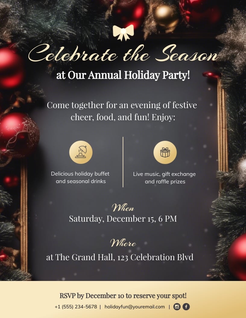 Holiday Party Flyer Template