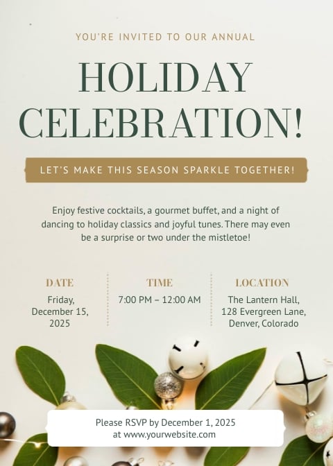 Holiday Party Invitation Template