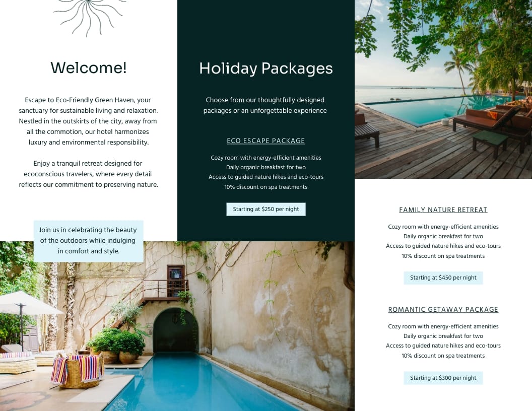 Holiday Resort Brochure Template - Slide 2 Holiday Resort Brochure Template - Slide 2
