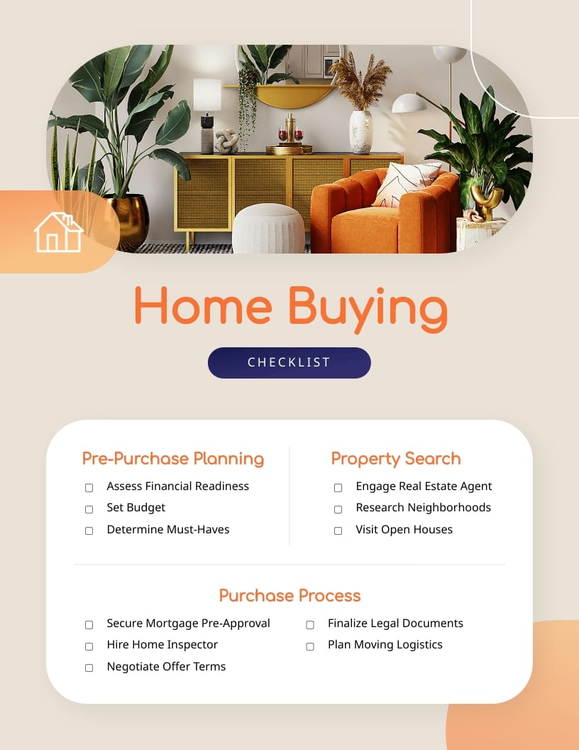 Home Buying Checklist Template Home Buying Checklist Template