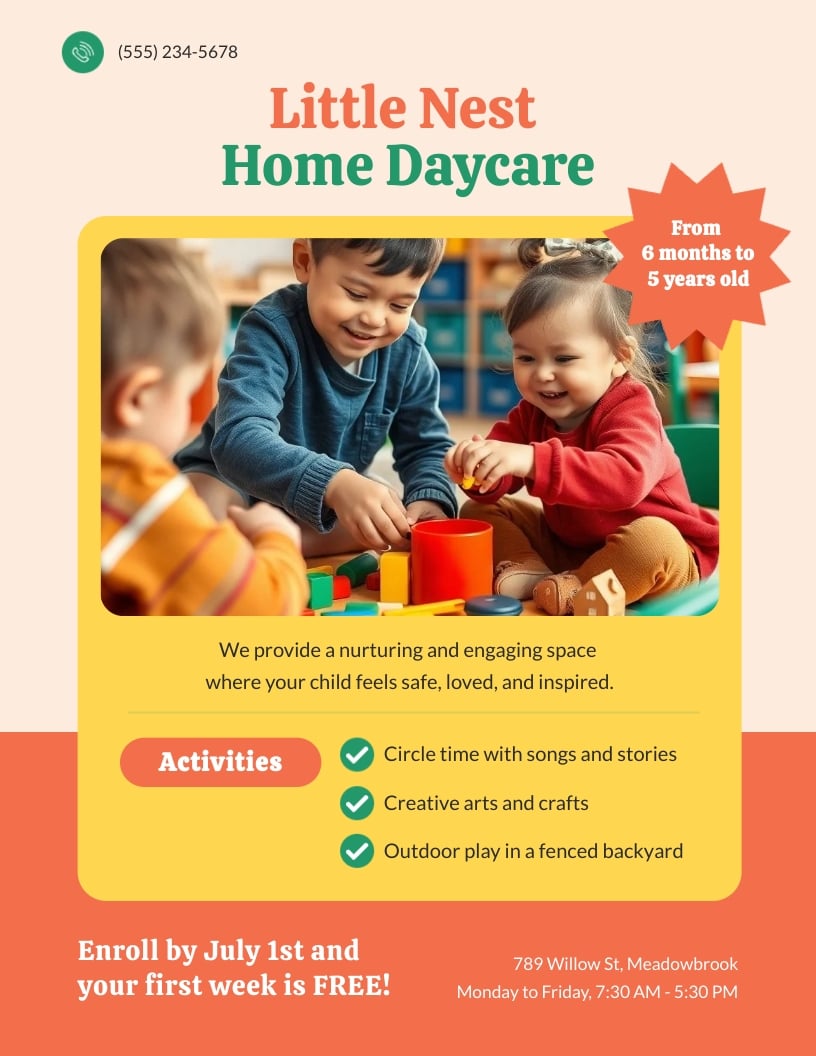 Home Daycare Flyer Template