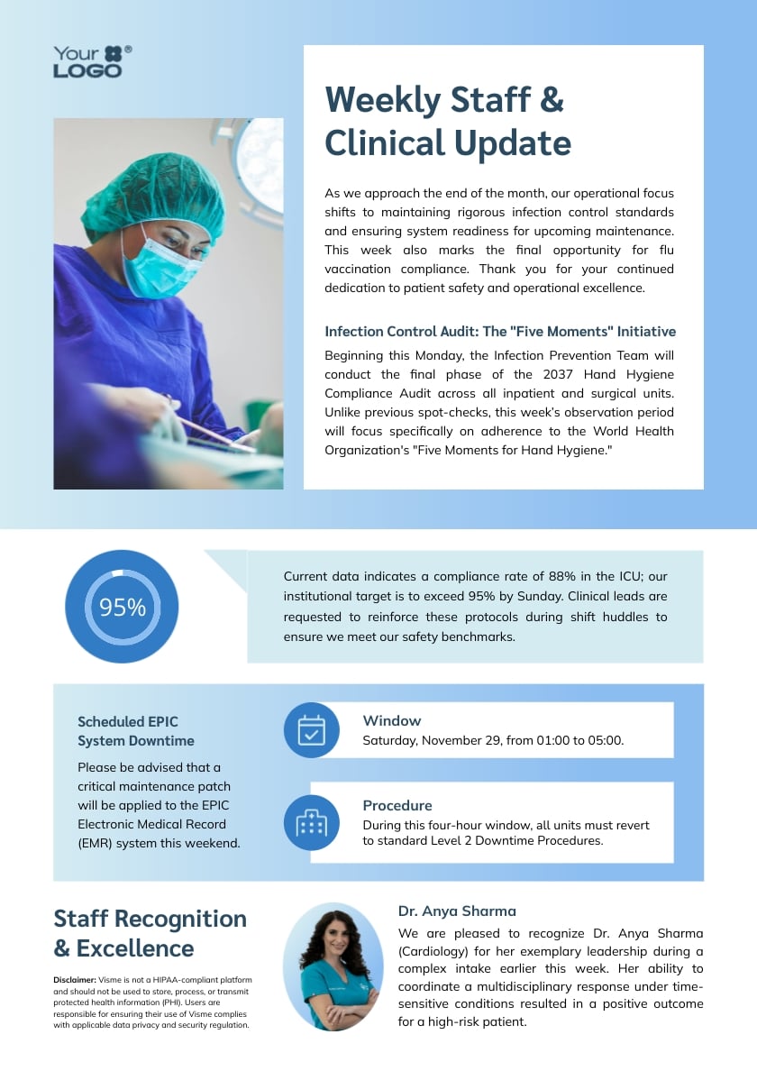 Hospital Employee Newsletter Template